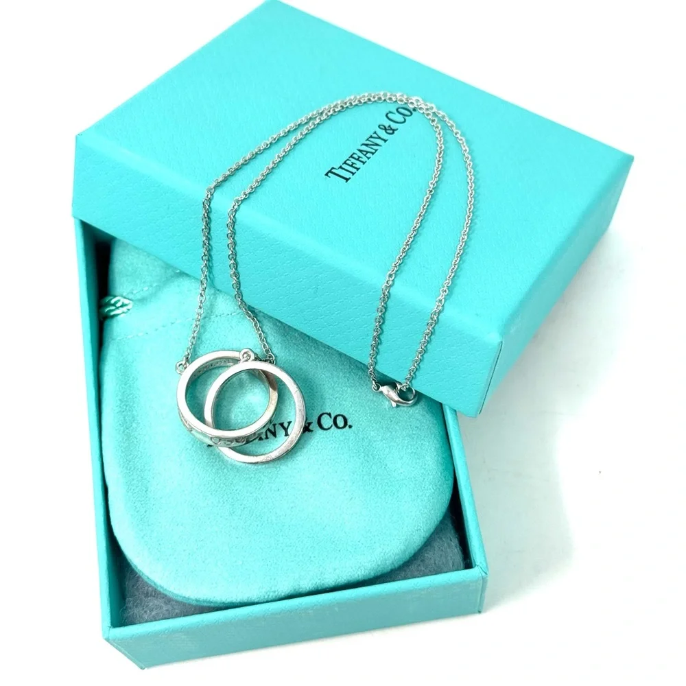 Tiffany & Co. Vintage 1837 Interlocking Circles Large Pendant Necklace.